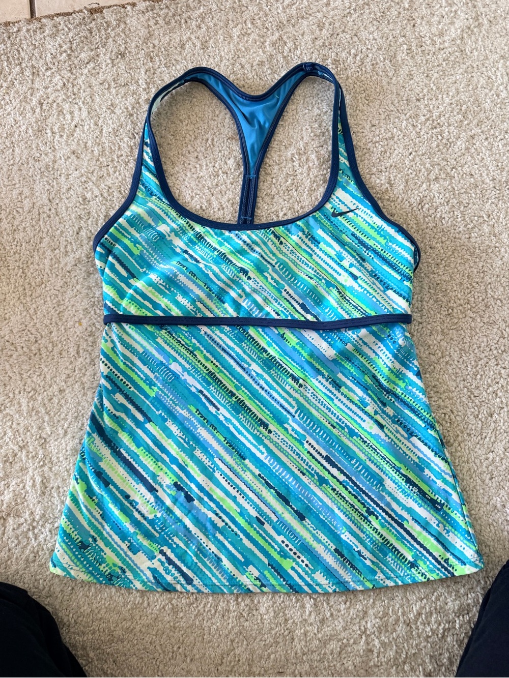 Nike blue  & Green Athletic Tank with Racerback